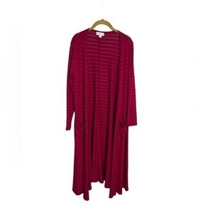 Lularoe Red Stripe Duster Cardigan Small
